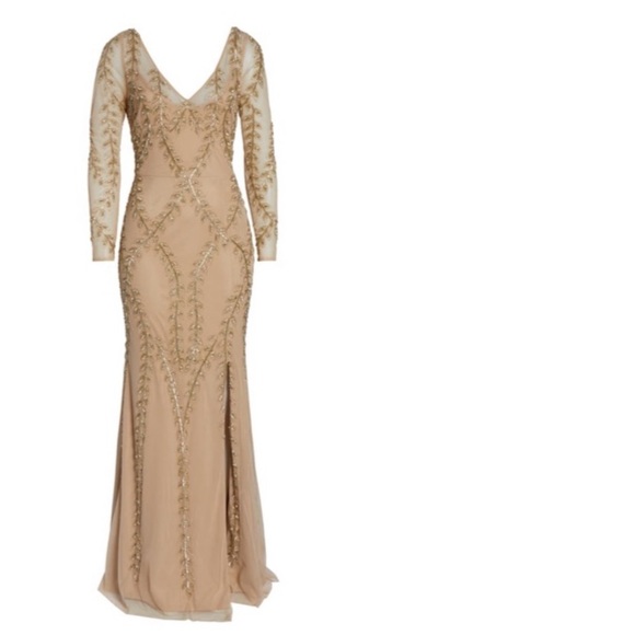 Adrianna Papell Long champagne/gold gown - Picture 7 of 11